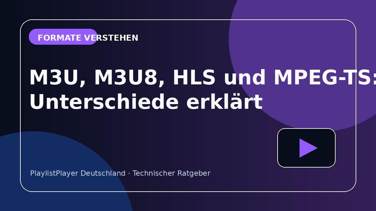 M3U, M3U8, HLS und MPEG-TS: Unterschiede erklärt